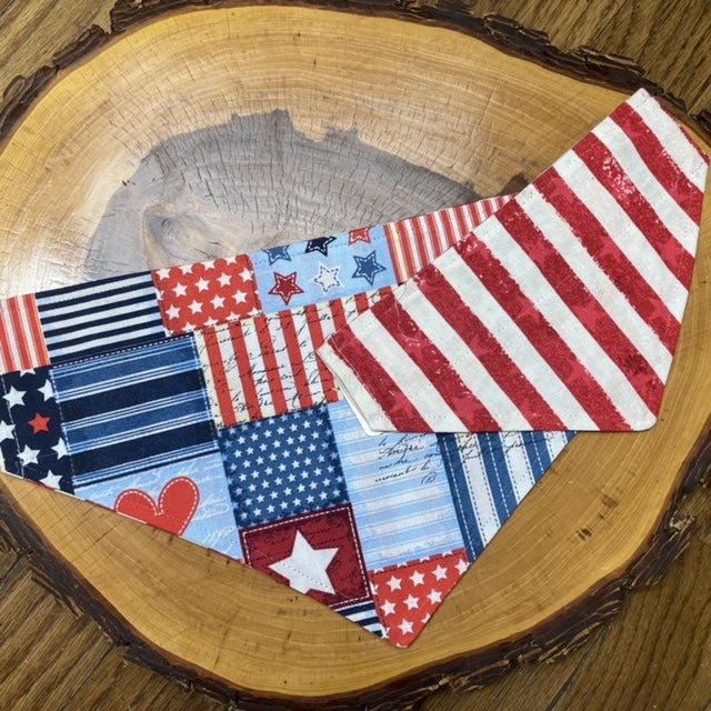 Patriotic Patchwork, Reversible Bandana