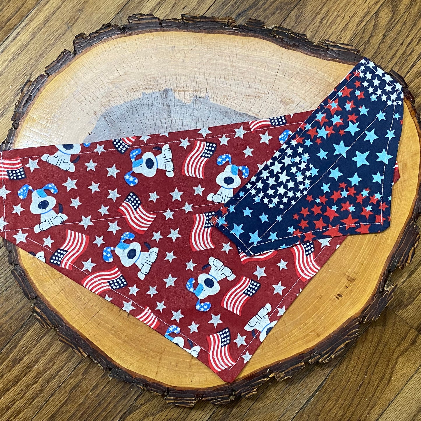 Patriotic Stars and Paws, Reversible Bandana