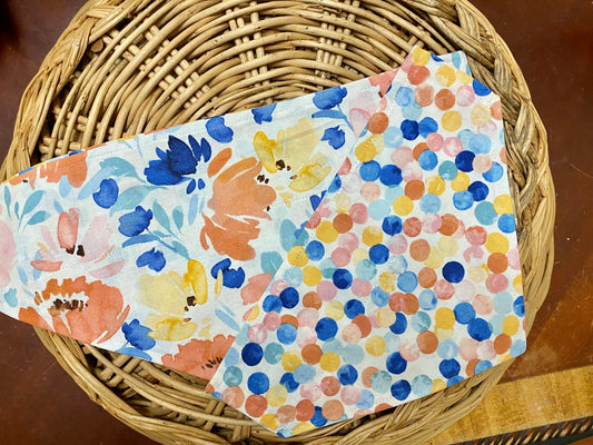 Whimsy's Watercolor Blooms, Reversible Bandana