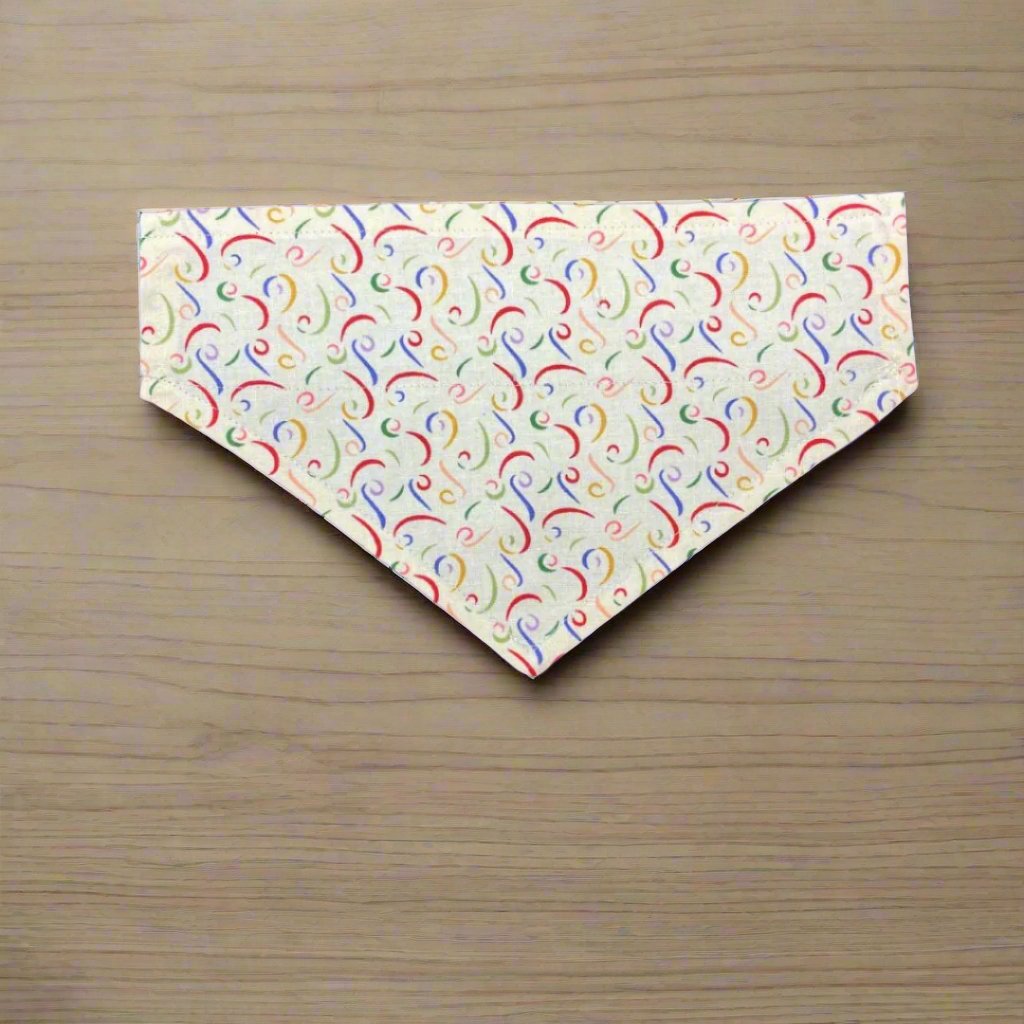 Birthday, Multi Color Squiggles, Reversible Bandana